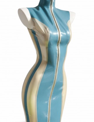 Latex Kleid mit Stehkragen – Ärmellos & Figurbetont